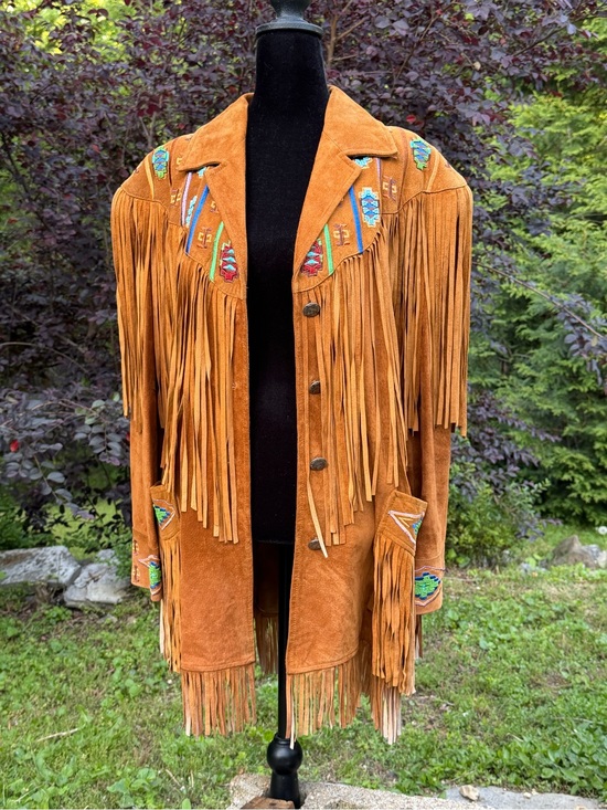 Erez Levy Jackets & Blazers - NWOT Fringed Suede Western Leather Jacket in Russet